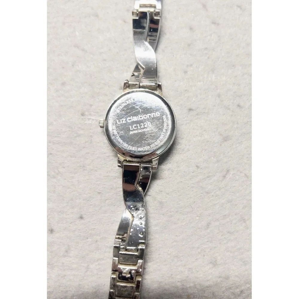 Liz‎ Claiborne LC1220 Japan Movement Diamond Gold Silver Toned Ladies Wristwatch
